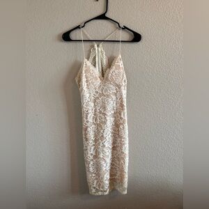 White & Cream Colored Lace Dress